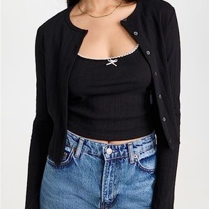 NWT Reformation Marlowe Knit Cardigan xs black